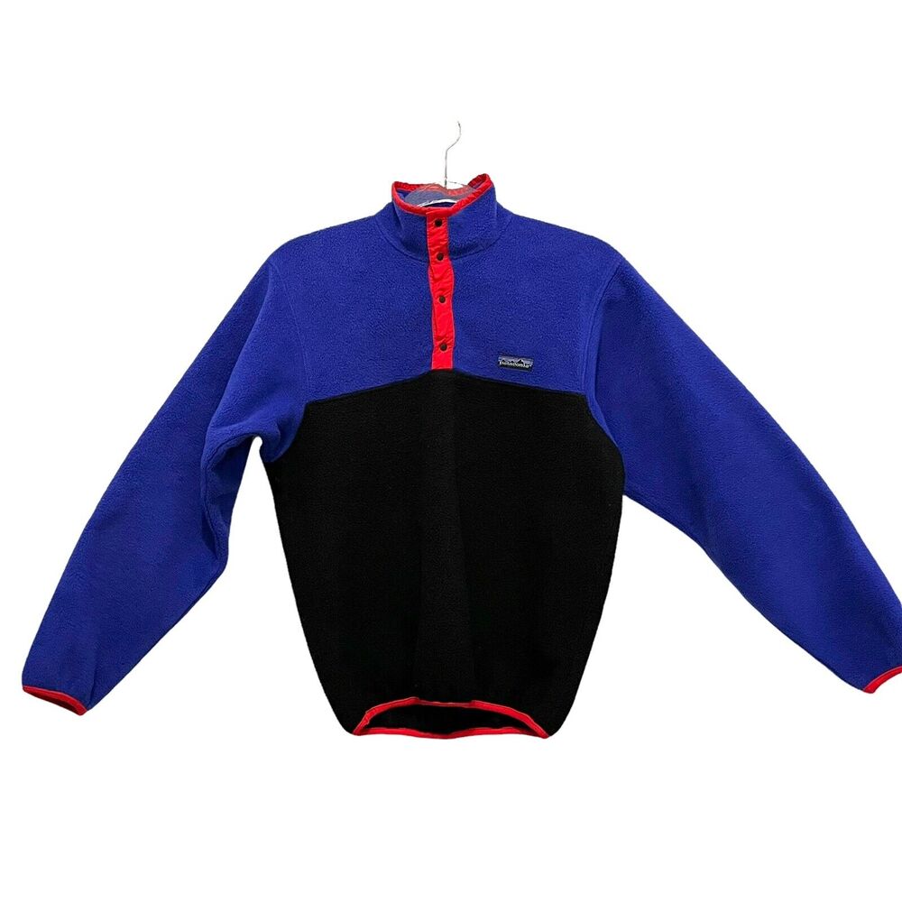Patagonia Fleece Snap T Pullover Softshell Colorblock Made in USA SZ S Vintage